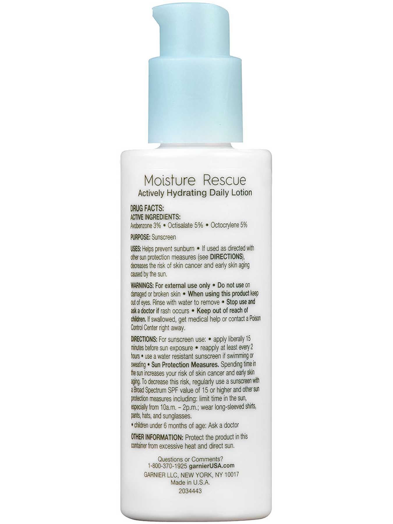 Back view of Moisture Rescue Broad Spectrum SPF 15, Actively Hydrating Daily Lotion.